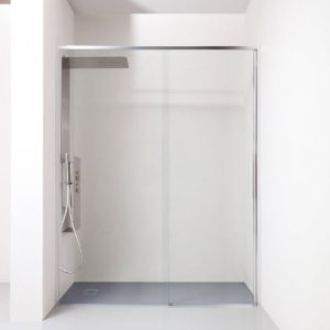 Immagine di GL6 PORTA BATTENTE 137,5-140,5 CM (NICCHIA) ARGENTO LUCIDO CRISTALLO TRASPARENTE KINEDO-SFA