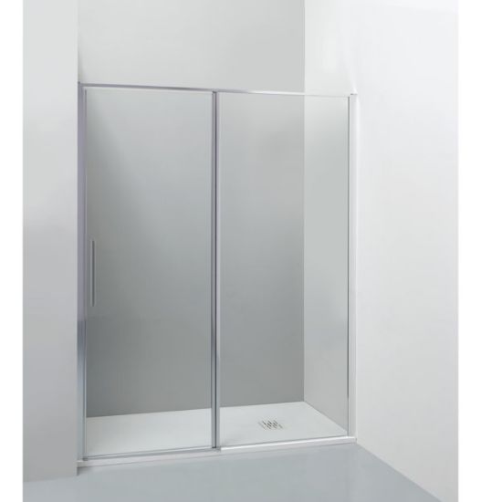 Immagine di GL6 PORTA BATTENTE 97,5-100,5 CM (NICCHIA) ARGENTO LUCIDO CRISTALLO TRASPARENTE KINEDO-SFA