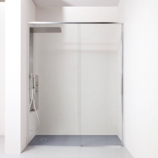 Immagine di GL6 PORTA BATTENTE 77,5-80,5 CM (NICCHIA) ARGENTO LUCIDO CRISTALLO TRASPARENTE KINEDO-SFA