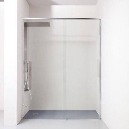 Immagine di BOX PORTA BATTENTE GL6 67,5-70,5 CM (NICCHIA) ARGENTO LUCIDO CRISTALLO TRASPARENTE KINEDO