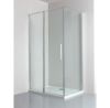 Immagine di BOX PORTA BATTENTE GL6 137,5-139 CM (PER ANGOLO) ARGENTO LUCIDO CRISTALLO TRASPARENTE KINEDO