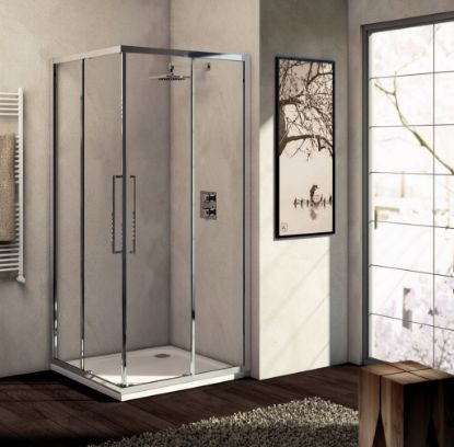 Immagine di KUBO ANGOLO SCORREVOLE 77-82 CM (LATO ANGOLO) CRISTALLO TRASPARENTE CROMO BRILL LUCIDO IDEAL STANDARD