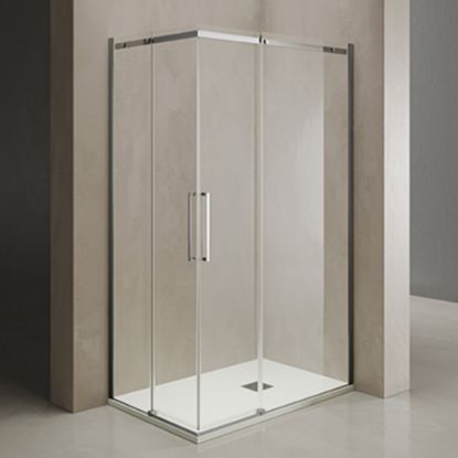 Immagine di GAIA SCORREVOLE SX 98-100 CM (LATO ANGOLO) H.200 TCROMO TRASPARENTE TDA