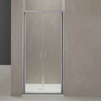 Immagine di SPADO PORTA SALOON 76-82 CM H190 CROMO TBRILL CRISTALLO TRASPARENTE TDA