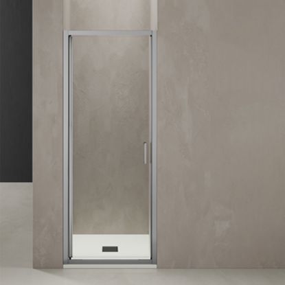 Immagine di SPADO PORTA GIREVOLE 76-82 CM H190 CROMO TBRILL CRISTALLO TRASPARENTE TDA