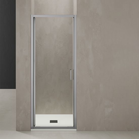 Immagine di SPADO PORTA GIREVOLE 76-82 CM H190 CROMO TBRILL CRISTALLO TRASPARENTE TDA