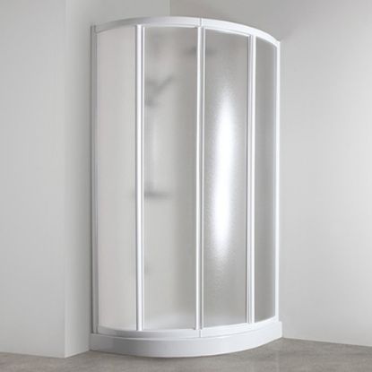 Immagine di BOX DOCCIA ELBA 90 SEMICIRCOLARE SCORREVOLE 87-90 CM CRISTALLO CINCILLA  BIANCO TDA