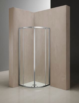 Immagine di BOX DOCCIA DINO SEMICIRCOLARE SCORREVOLE 77-80 CM CROMO TBRILL CRISTALLO TRASPARENTE TDA