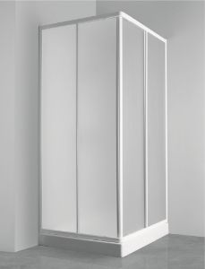 Immagine di BOX DOCCIA VULCANO ANGOLO SCORREVOLE 78-90 CM ACRILICO SATINATO BIANCO
