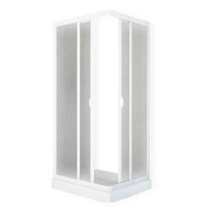 Immagine di BOX DOCCIA ANTIBES ANGOLO SCORREVOLE 78-90 CM BIANCO ACRILICO GOCCIA B.L. PLAST