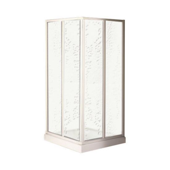 Immagine di BOX DOCCIA ANTIBES ANGOLO SCORREVOLE 68-80 CM BIANCO ACRILICO GOCCIA B.L. PLAST