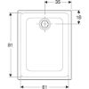Immagine di PIATTO DOCCIA 45 RETTANGOLARE 90x70 H 4,5 CM BIANCO GEBERIT