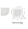 Immagine di PIATTO DOCCIA EUROVIT SHOWER SEMICIRCOLARE 80 H7 CM PILETTA DIAMETRO 90 MM BIANCO IDEAL STANDARD