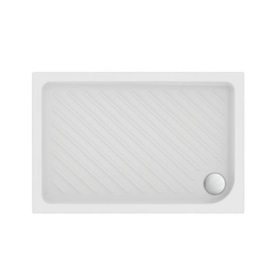 Immagine di PIATTO DOCCIA EUROVIT SHOWER 100X80 H7 CM PILETTA DIAMETRO 90 MM BIANCO IDEAL STANDARD