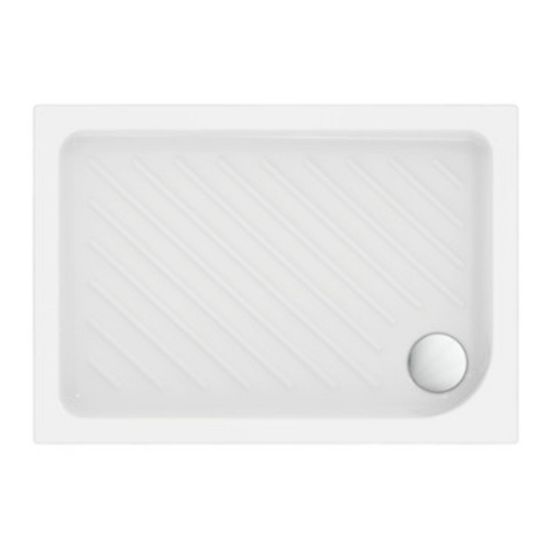 Immagine di PIATTO DOCCIA EUROVIT SHOWER 100x70 H 7 CM PILETTA DIAMETRO 90 MM BIANCO IDEAL STANDARD