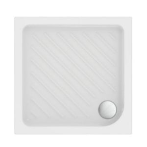 Immagine di PIATTO DOCCIA EUROVIT SHOWER 80x80 H 7 CM PILETTA DIAMETRO 90 MM BIANCO IDEAL STANDARD