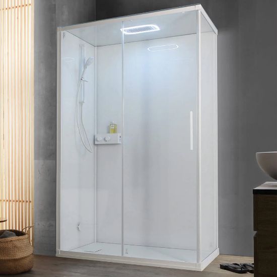 Immagine di CABINA DOCCIA K-1000 120X80 VAPBJTTBIDS TRASPARENTE-BIANCO KINEDO-SFA