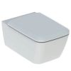 Immagine di VASO ICON SQUARE SOSPESO RIMFREE CON SEDILE AMMORTIZZATO CERAMICA BIANCA GEBERIT