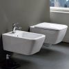 Immagine di VASO ICON SQUARE SOSPESO RIMFREE CON SEDILE AMMORTIZZATO CERAMICA BIANCA GEBERIT