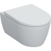 Immagine di VASO ICON 2022 SET SOSPESO RIMFREE CON SEDILE AMMORTIZZATO SGANCIO RAPIDO CERAMICA BIANCA OPACA GEBERIT