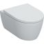 Immagine di VASO ICON 2022 SET SOSPESO RIMFREE CON SEDILE AMMORTIZZATO SGANCIO RAPIDO CERAMICA BIANCA OPACA GEBERIT