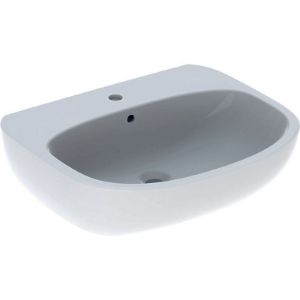Immagine di LAVABO FANTASIA 60X46,5 CM INSTALLAZIONE SOSPESA O SU COLONNA MONOFORO BIANCO LUCIDO GEBERIT