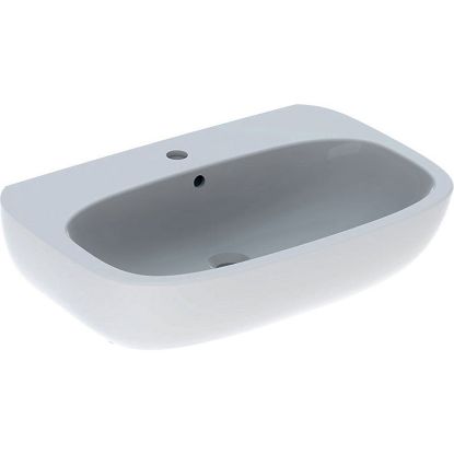 Immagine di LAVABO FANTASIA 65X47 CM INSTALLAZIONE SOSPESA O SU COLONNA MONOFORO BIANCO LUCIDO GEBERIT