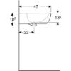 Immagine di LAVABO FANTASIA 65x47 CM INSTALLAZIONE SOSPESA O SU COLONNA MONOFORO CERAMICA BIANCA GEBERIT