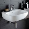 Immagine di LAVABO FANTASIA 70X48 CM INSTALLAZIONE SOSPESA O SU COLONNA MONOFORO BIANCO LUCIDO GEBERIT