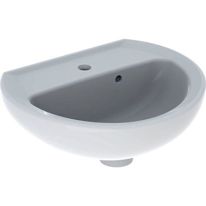 Immagine di LAVABO COLIBRI 40X33 CM INSTALLAZIONE SOSPESA O SU COLONNA (NO SEMICOLONNA) MONOFORO BIANCO LUCIDO GEBERIT