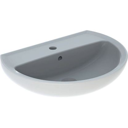 Immagine di LAVABO COLIBRI 60X45,5 CM INSTALLAZIONE SOSPESA O SU COLONNA MONOFORO BIANCO LUCIDO GEBERIT