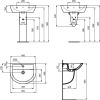 Immagine di LAVABO EUROVIT 50x44 CM INSTALLAZIONE SOSPESA O SU COLONNA CERAMICA BIANCA IDEAL STANDARD