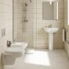Immagine di LAVABO EUROVIT 55x46 CM INSTALLAZIONE SOSPESA O SU COLONNA CERAMICA BIANCA IDEAL STANDARD