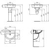 Immagine di LAVABO EUROVIT 55x46 CM INSTALLAZIONE SOSPESA O SU COLONNA CERAMICA BIANCA IDEAL STANDARD