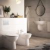 Immagine di LAVABO EUROVIT 65x50 CM INSTALLAZIONE SOSPESA O SU COLONNA CERAMICA BIANCA IDEAL STANDARD