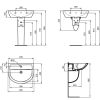 Immagine di LAVABO EUROVIT 65x50 CM INSTALLAZIONE SOSPESA O SU COLONNA CERAMICA BIANCA IDEAL STANDARD
