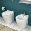 Immagine di VASO CONNECT SPACE FILO PARETE 48 CM CON SEDILE CERAMICA BIANCA IDEAL STANDARD