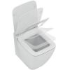 Immagine di VASO STRADA 2 FILO PARETE AQUABLADE CON SEDILE SOFT CLOSE CERAMICA BIANCA IDEAL STANDARD
