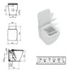 Immagine di VASO STRADA 2 FILO PARETE AQUABLADE CON SEDILE SOFT CLOSE CERAMICA BIANCA IDEAL STANDARD
