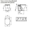 Immagine di VASO TESI MULTI AQUABLADE FILO PARETE CON SEDILE SOFT CLOSE CERAMICA BIANCA IDEAL STANDARD
