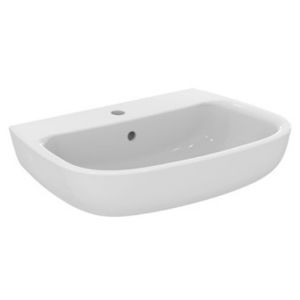 Immagine di LAVABO I.LIFE A 60x48 CM INSTALLAZIONE SOSPESA O SU COLONNA CERAMICA BIANCA IDEAL STANDARD