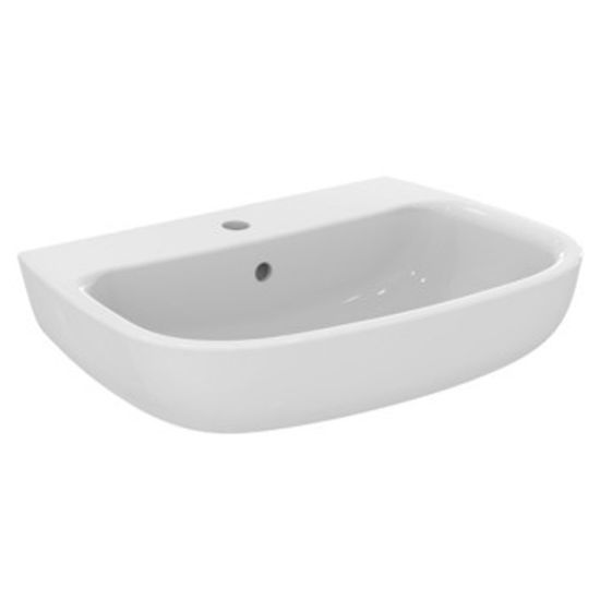 Immagine di LAVABO I.LIFE A 65x48 CM INSTALLAZIONE SOSPESA O SU COLONNA CERAMICA BIANCA IDEAL STANDARD