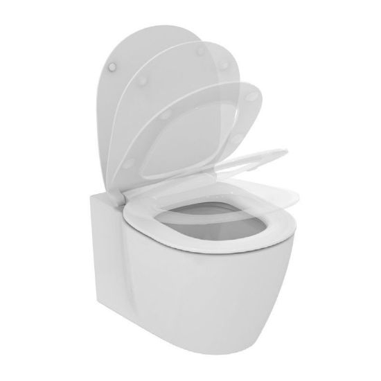Immagine di VASO CONNECT SOSPESO AQUABLADE CON SEDILE SOFT CLOSE CERAMICA BIANCA IDEAL STANDARD
