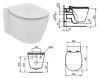 Immagine di VASO CONNECT SOSPESO AQUABLADE CON SEDILE SLIM IDEAL STANDARD