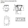 Immagine di VASO ESEDRA FILO PARETE CON SEDILE TERMOINDURENTE CERAMICA BIANCA IDEAL STANDARD