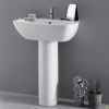 Immagine di LAVABO DAILY 60x48 CM INSTALLAZIONE SOSPESA PREDISPOSIZIONE 3 FORI CERAMICA BIANCA GLOBO