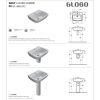 Immagine di LAVABO DAILY 60x48 CM INSTALLAZIONE SOSPESA PREDISPOSIZIONE 3 FORI CERAMICA BIANCA GLOBO