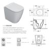 Immagine di VASO GENESIS FILO PARETE SENZA BRIDA 50x36 CM CERAMICA BIANCA GLOBO (SENZA SEDILE)