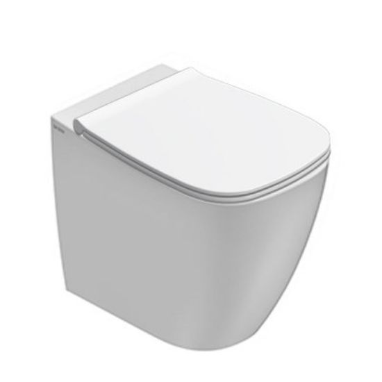 Immagine di VASO GENESIS FILO PARETE SENZA BRIDA 55x36 CM CERAMICA BIANCA GLOBO (SENZA SEDILE)