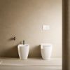 Immagine di VASO GENESIS FILO PARETE SENZA BRIDA 55x36 CM CERAMICA BIANCA GLOBO (SENZA SEDILE)